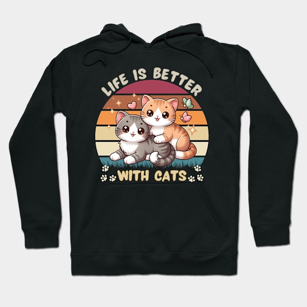 Life Is Better With Cats Hoodie by Annabelhut